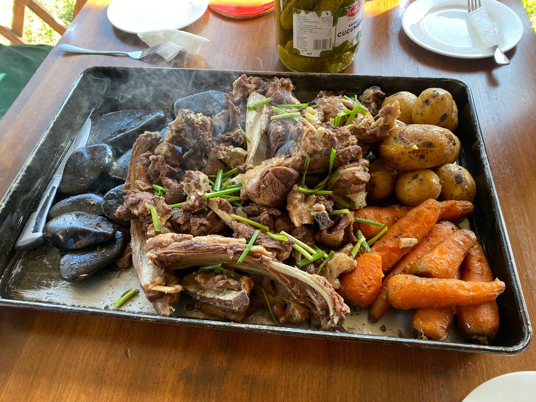 A cooking scene in Mongolia